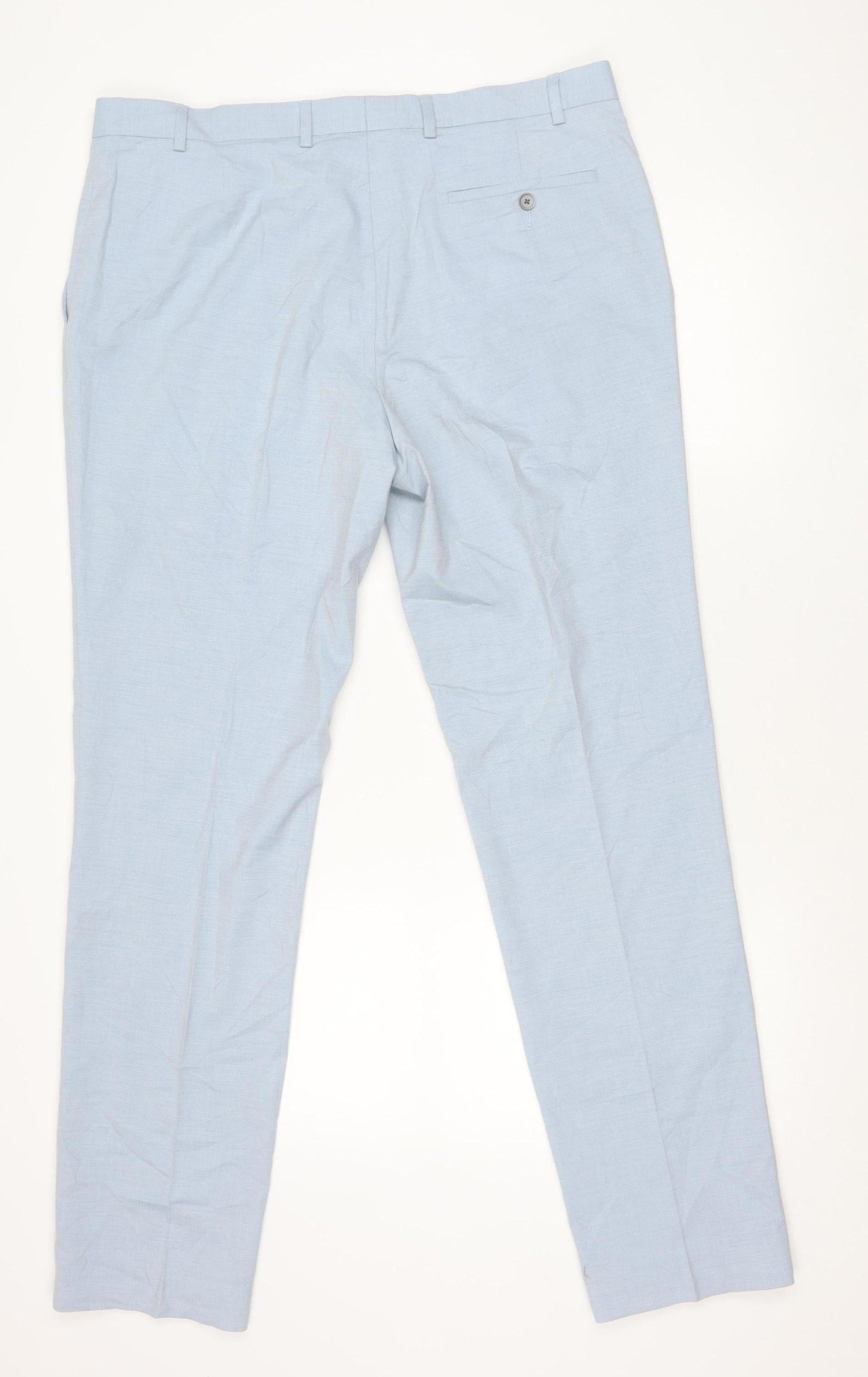 Marks and Spencer Men's Blue Slim Fit Dress Trousers 38x33