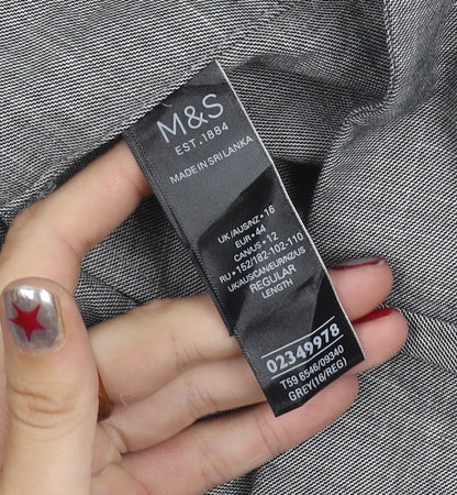 Marks Womens & Spencer ’s Grey 16 Regular Dress Pants Straight Leg