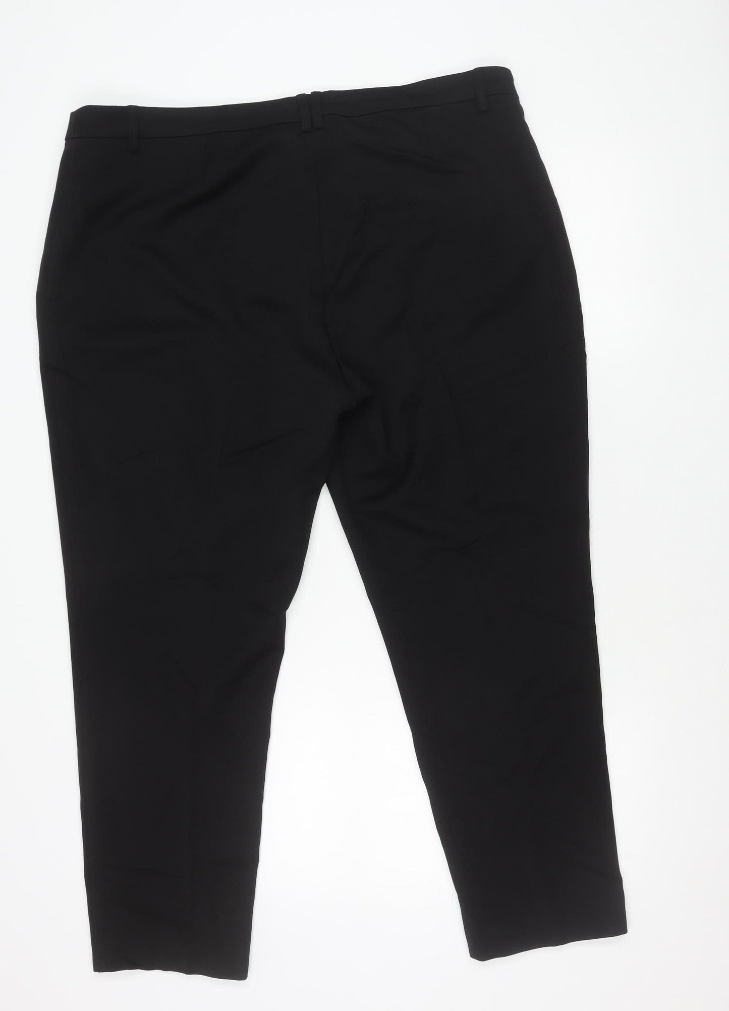 Marks and Spencer Men's Black Size 20 Regular Fit Straight Trousers