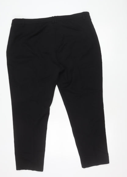 Marks & Spencer Womens Black Size 20 Regular Fit Straight Trousers