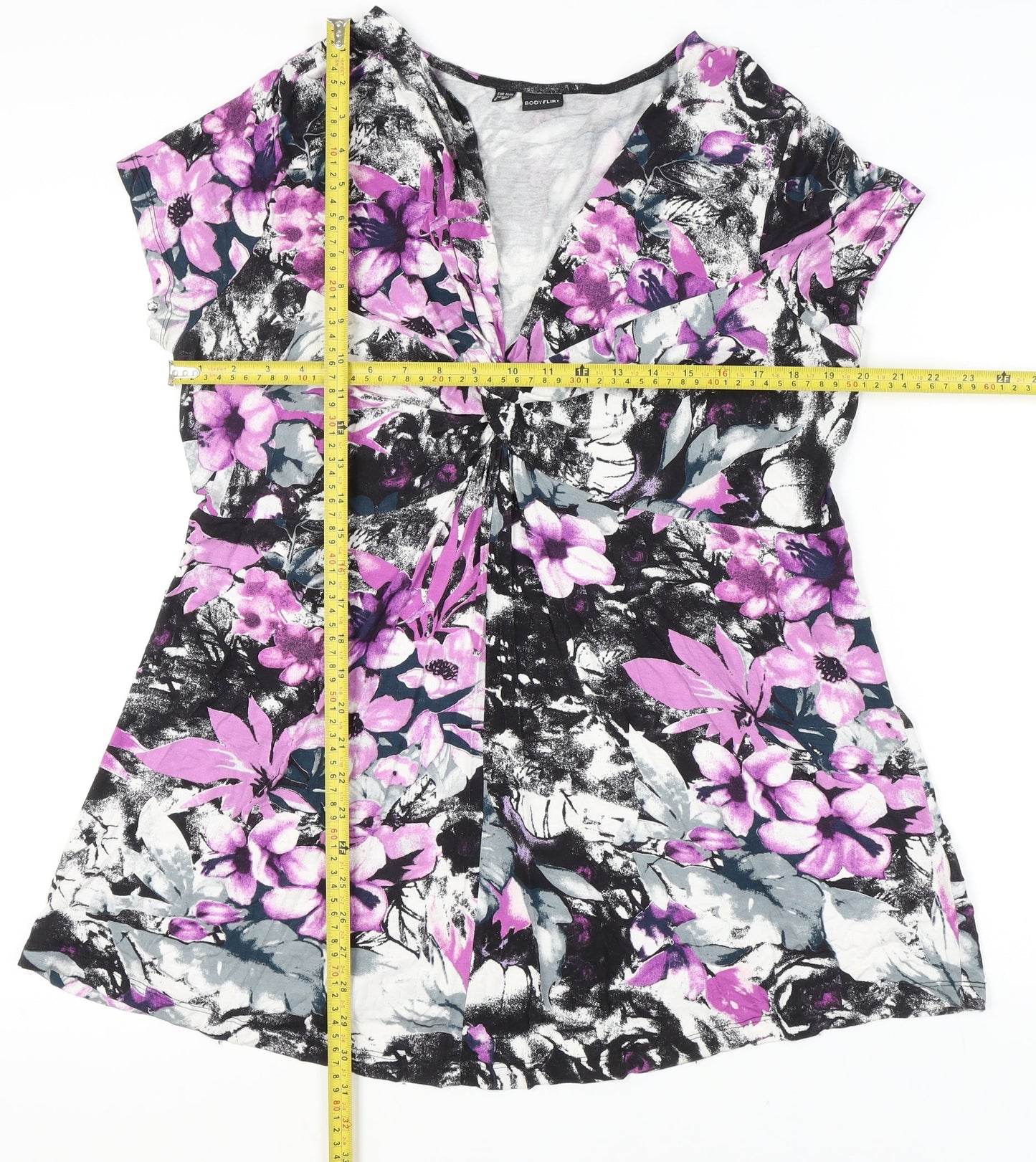 Bodyflirt Women’s Multicoloured Floral V-Neck Tunic Blouse L