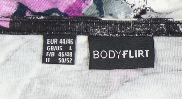 Bodyflirt Women’s Multicoloured Floral V-Neck Tunic Blouse L