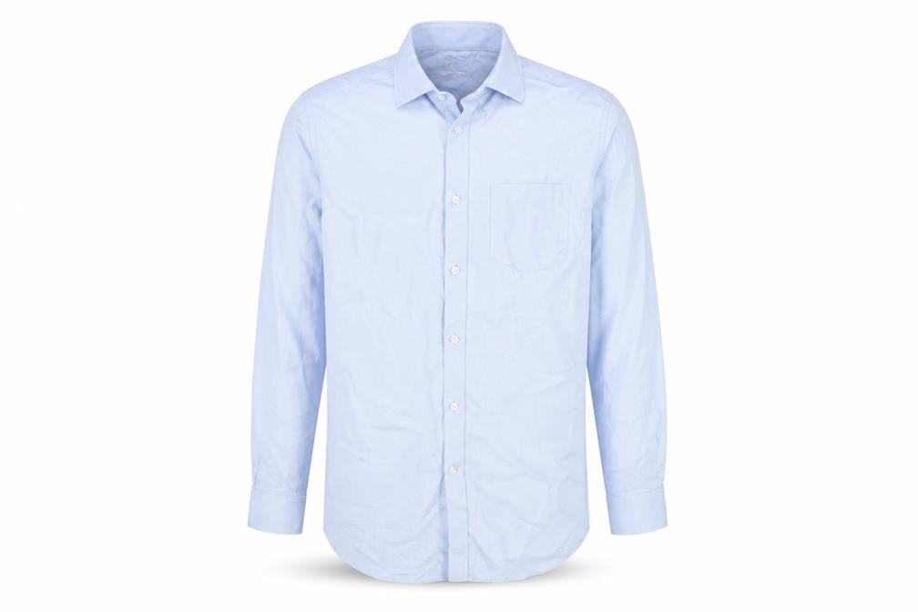 Next Men's Blue Striped Regular Fit Dress Shirt 39cm M Long Sleeve