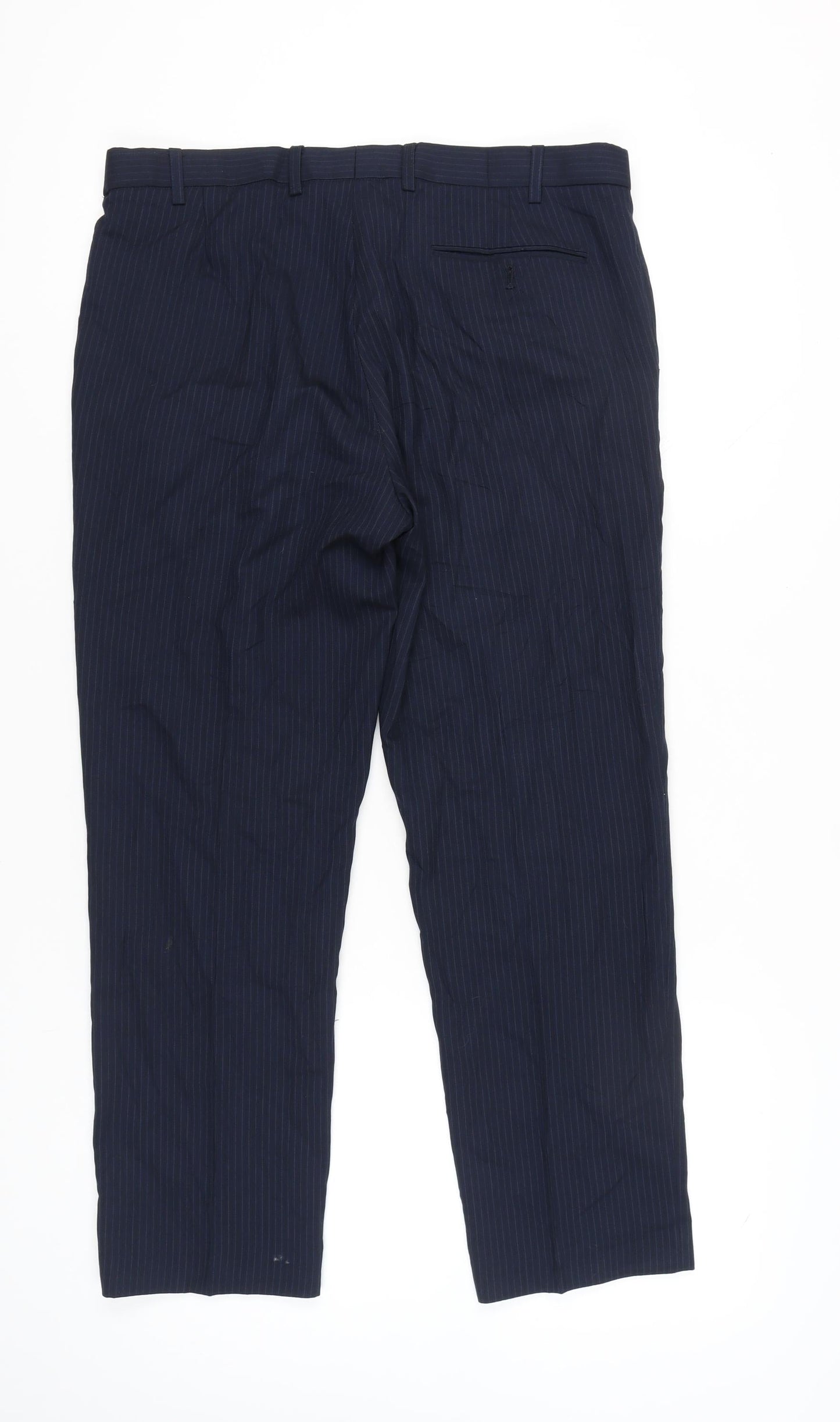 Marks and Spencer Women’s Blue Pinstripe Wool Blend Dress Pants 36R