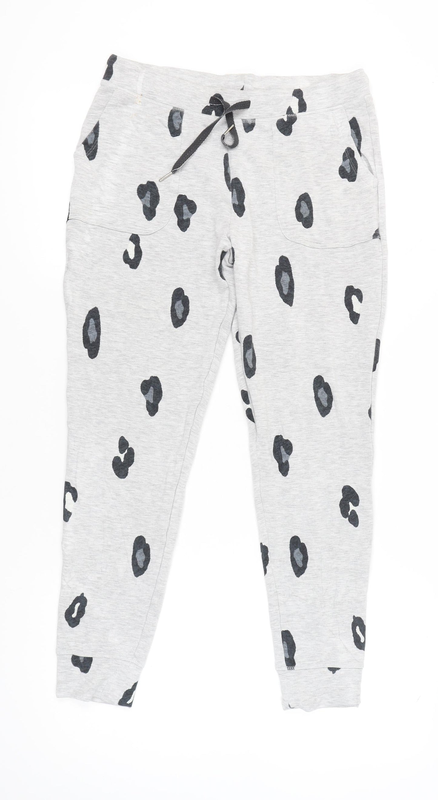 Marks and Spencer Women’s Grey Animal Print Lounge Pants Size 14 Jersey Autumn Winter
