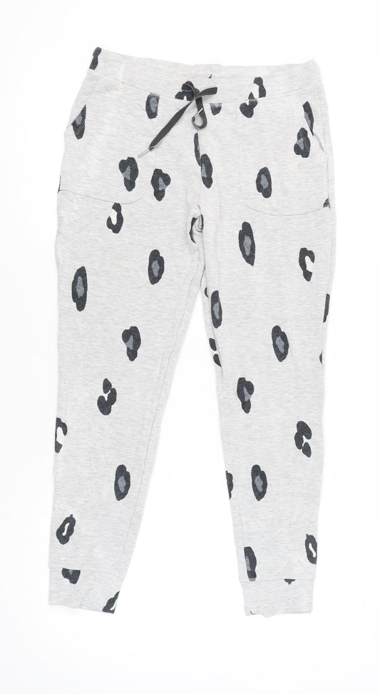 Marks and Spencer Women’s Grey Animal Print Lounge Pants Size 14 Jersey Autumn Winter