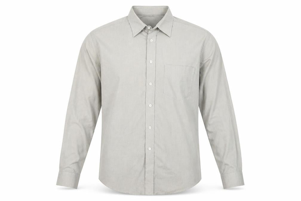 BHS Mens Beige Check Long Sleeve Button-Up Shirt 15.5 Collar
