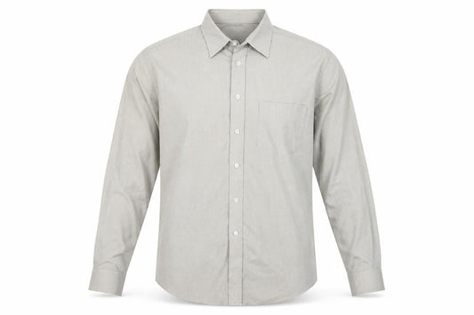 BHS Mens Beige Check Long Sleeve Button-Up Shirt 15.5 Collar
