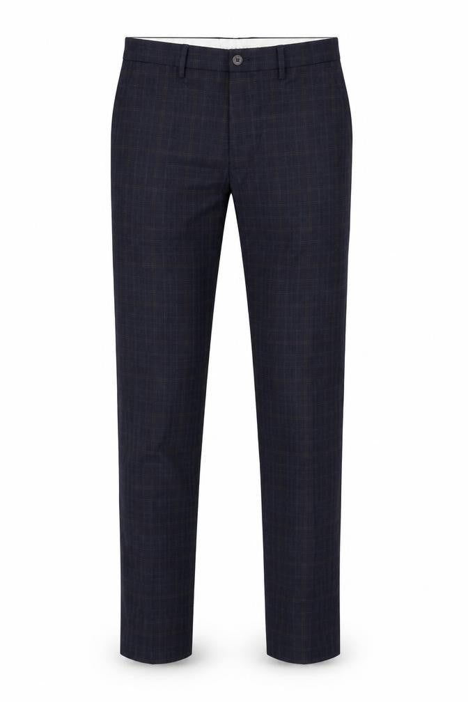 Marks & Spencer Men’s Blue Check Slim Fit Trousers 30x33