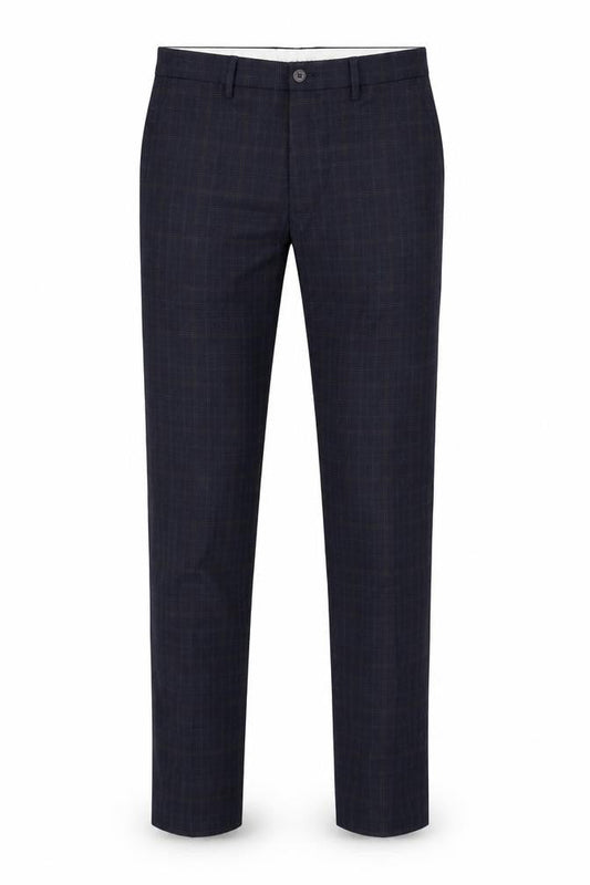 Marks & Spencer Men’s Blue Check Slim Fit Trousers 30x33