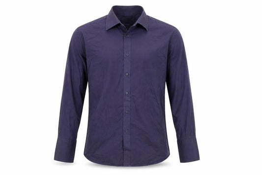 Marks & Spencer Men's Blue Striped Cotton Dress Shirt 38 Long Sleeve