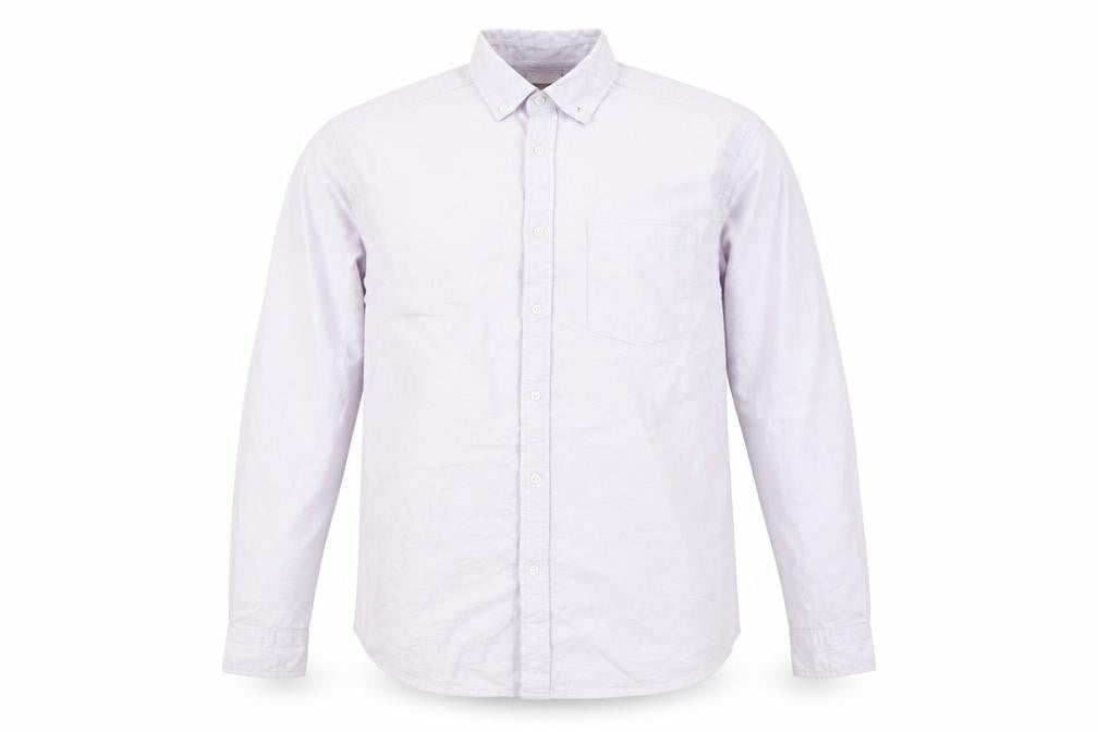 Front view of ASOS DESIGN Men’s Purple Cotton Oxford Button-Up Shirt M