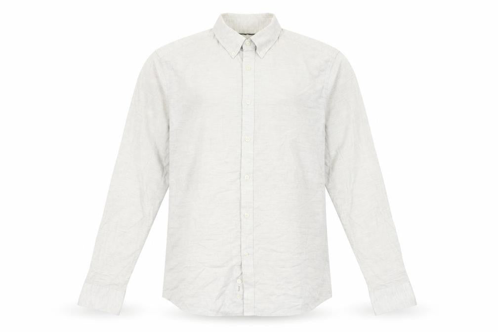 Jasper Conran Men’s Ivory Long Sleeve Button-Up Shirt L Regular