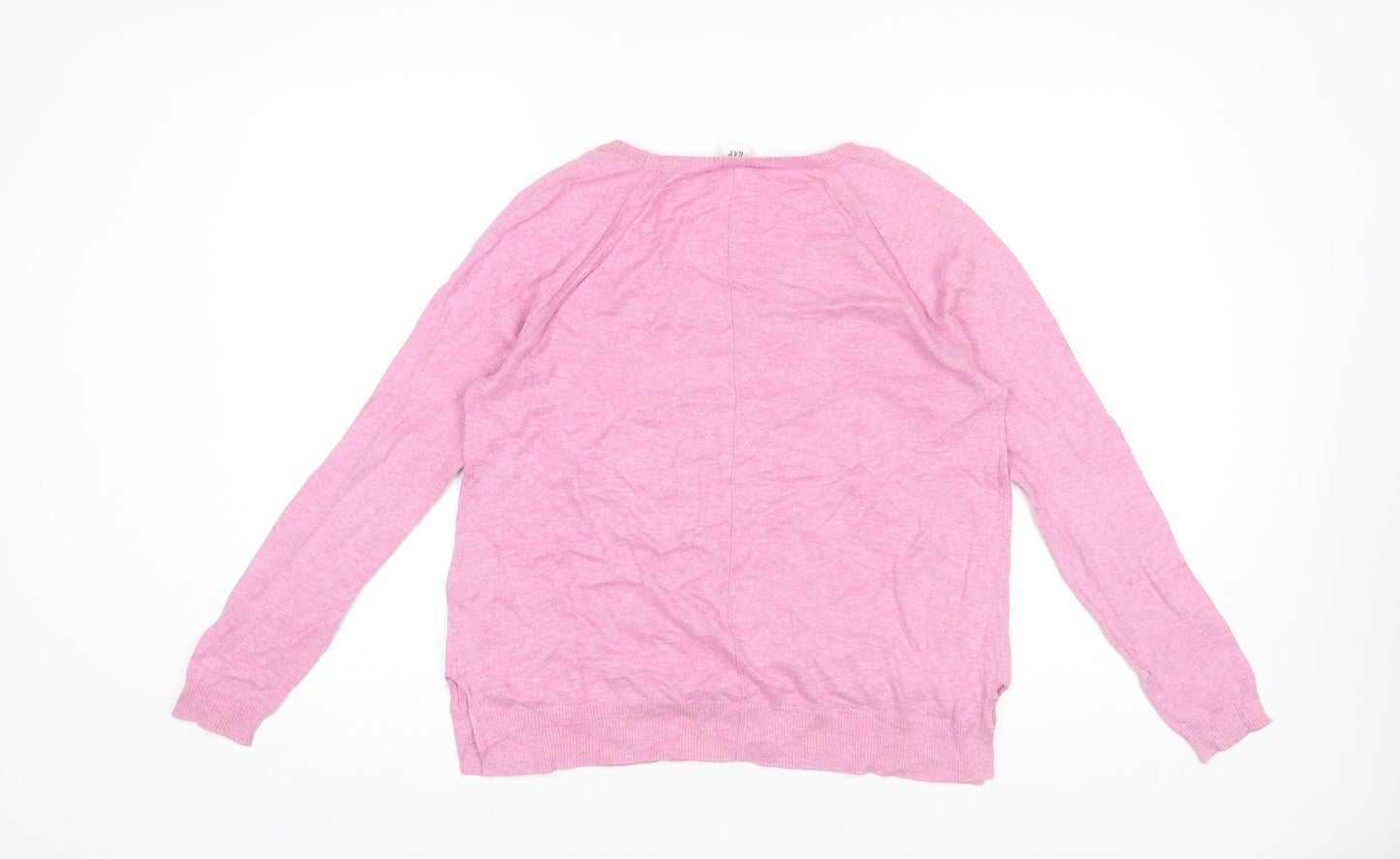 GAP Women's Pink Cotton Scoop Neck Long Sleeve Pullover Jumper Size S