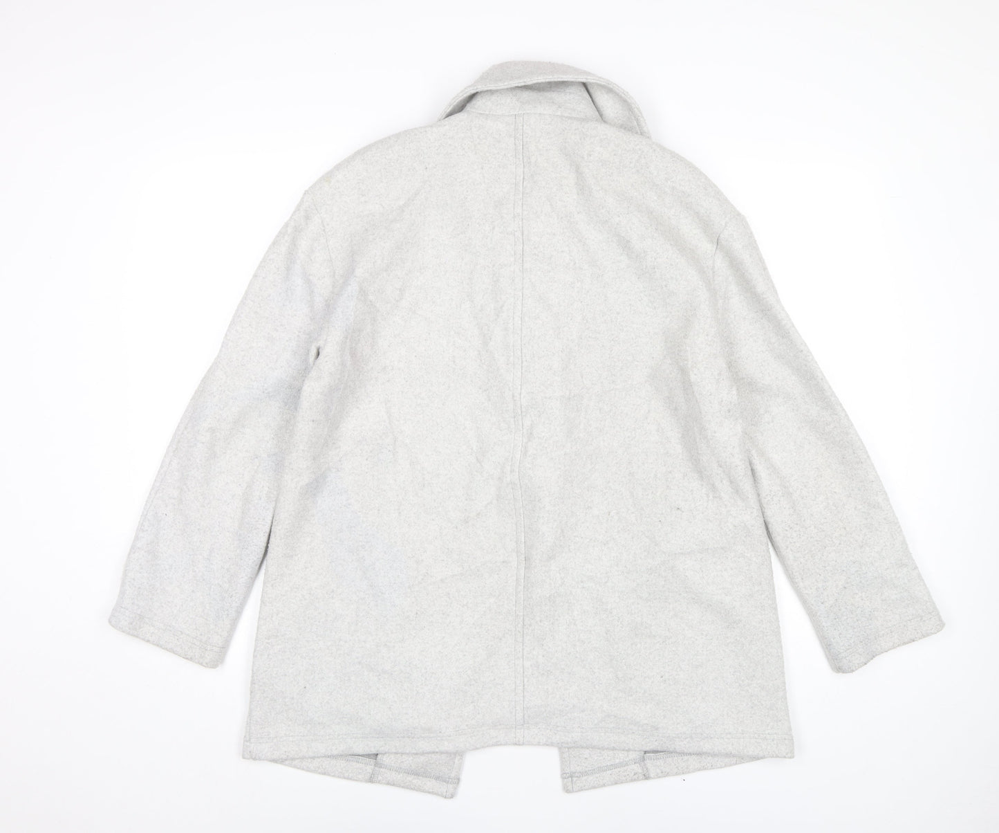 Zara Women Grey Mid-Length Polyester Overcoat Size 8 Collared