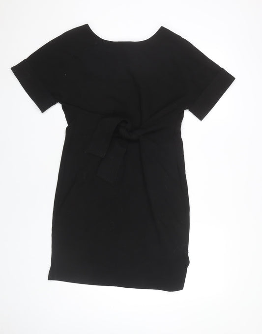 Finery Women's Black Size 6 Sheath Knee Length Belted Dress