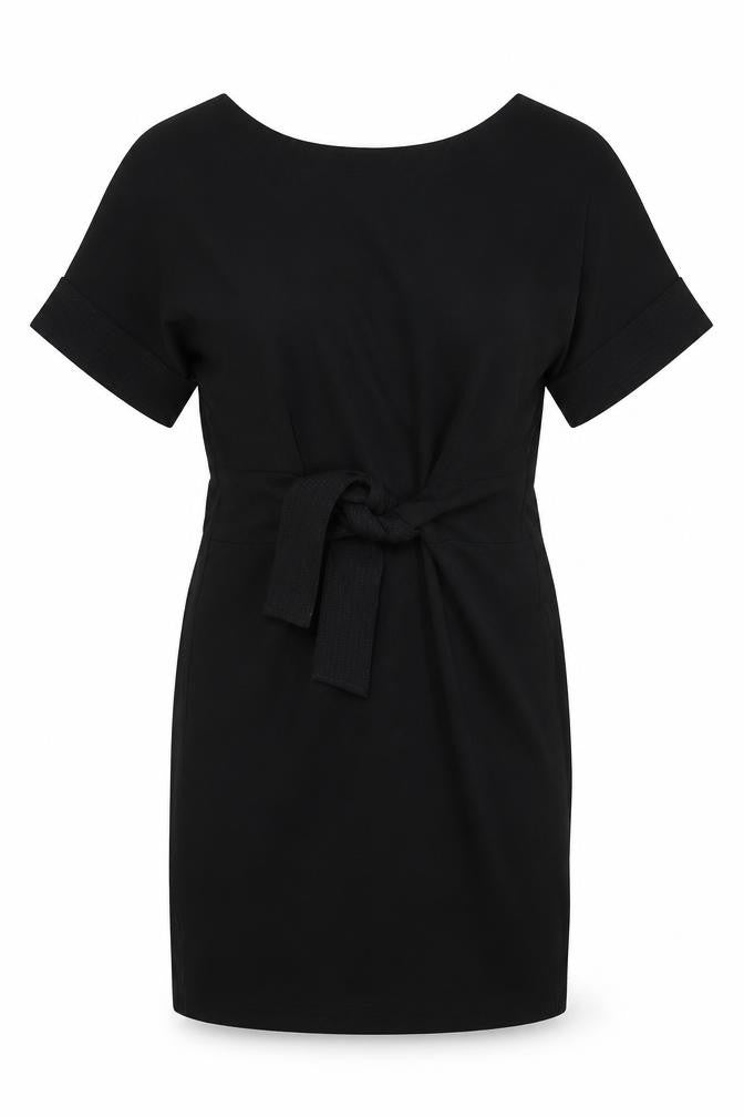 Finery Women's Black Size 6 Sheath Knee Length Belted Dress