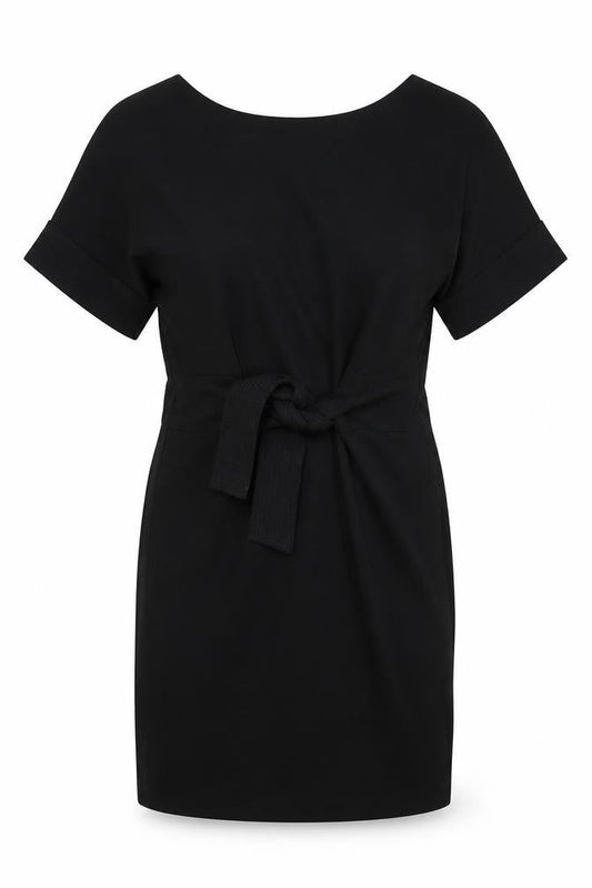 Finery Women's Black Size 6 Sheath Knee Length Belted Dress
