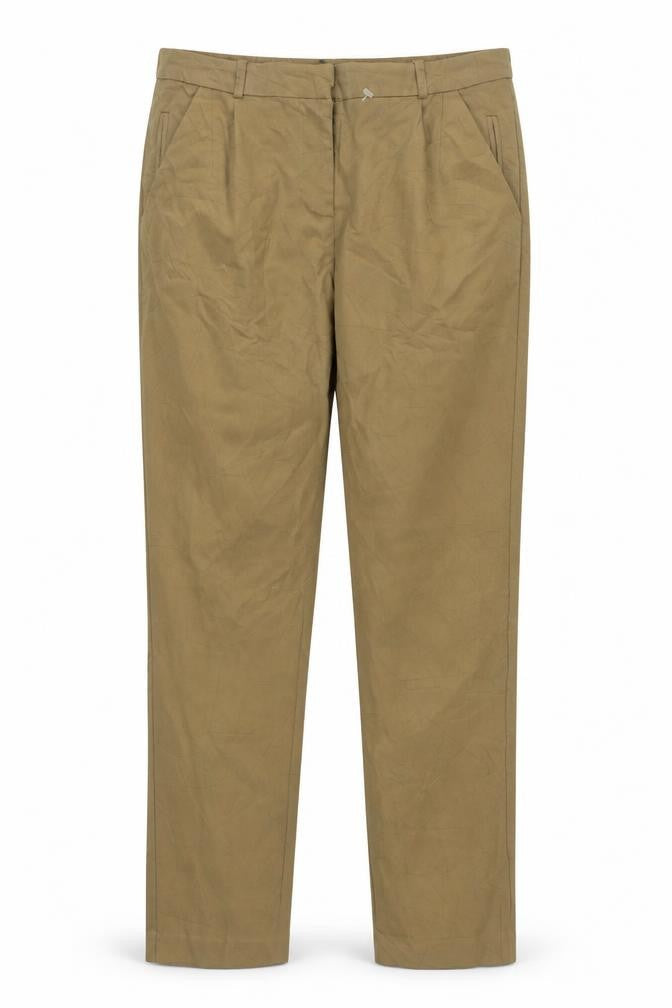 Topshop Women’s Brown Size 10 Tapered Pleated Trousers