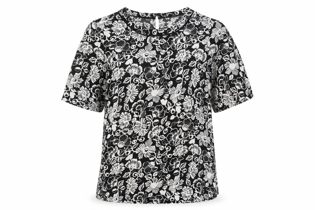 Marks & Spencer Women's Black Floral Jersey T-Shirt Size 6