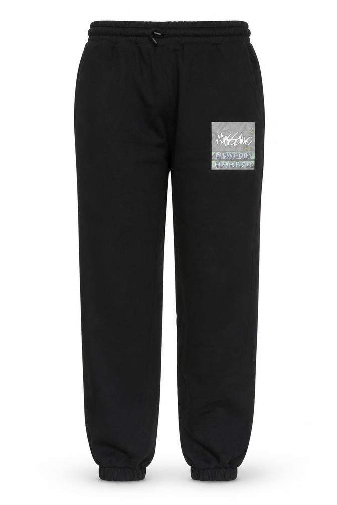 Mossimo Men's Black Regular Fit Sweatpants M Logo Casual Fleece