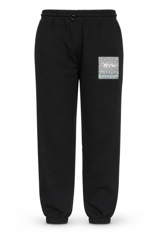 Mossimo Men's Black Regular Fit Sweatpants M Logo Casual Fleece