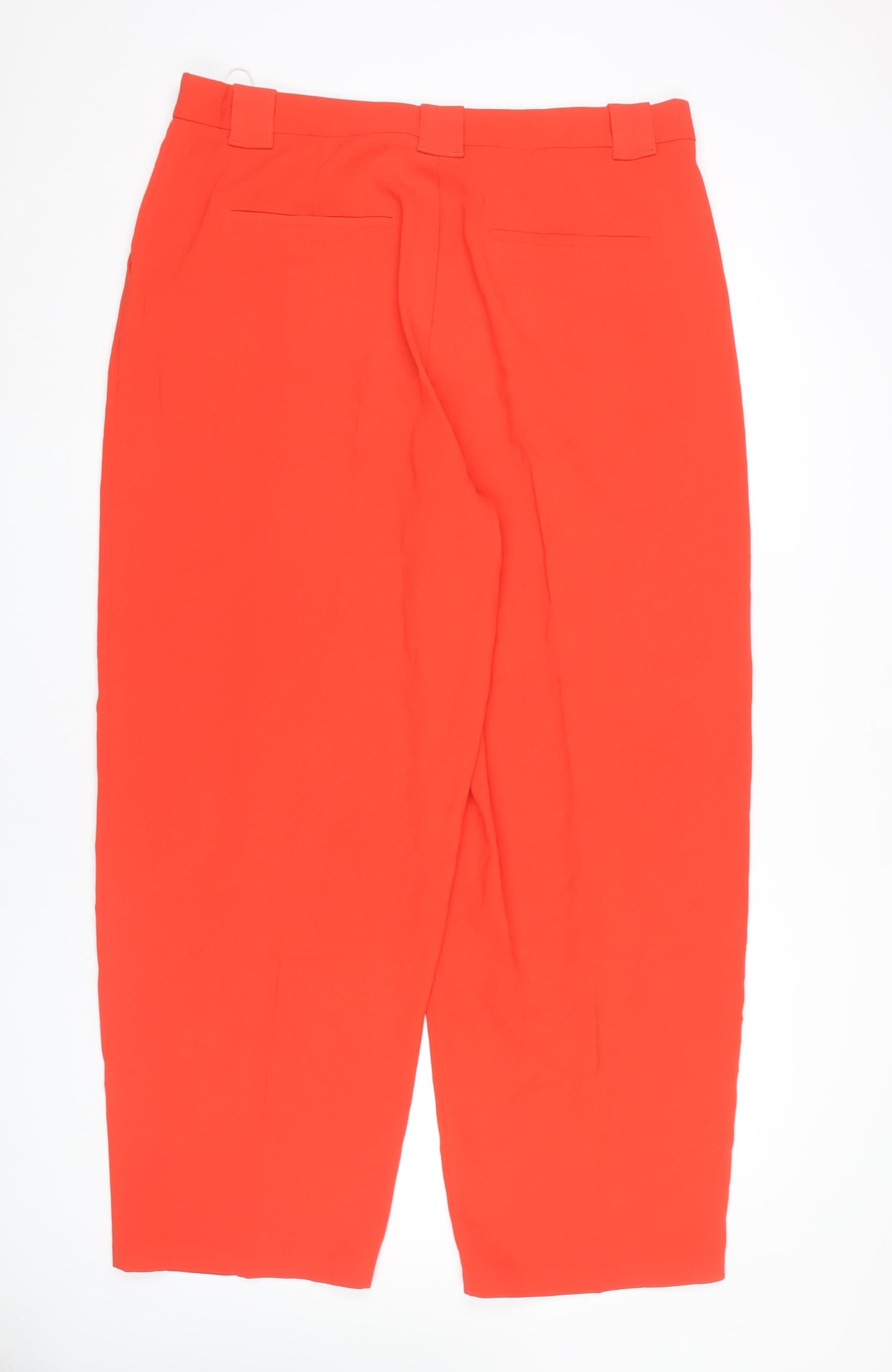 Marks and Spencer Women’s Red Pleated Straight Leg Trousers Size 20 Long
