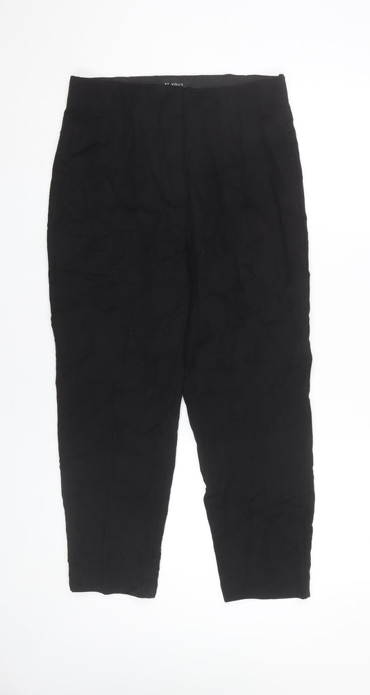 ET VOUS Women’s Black Ankle Trousers Size 10 Slim Fit Stretch