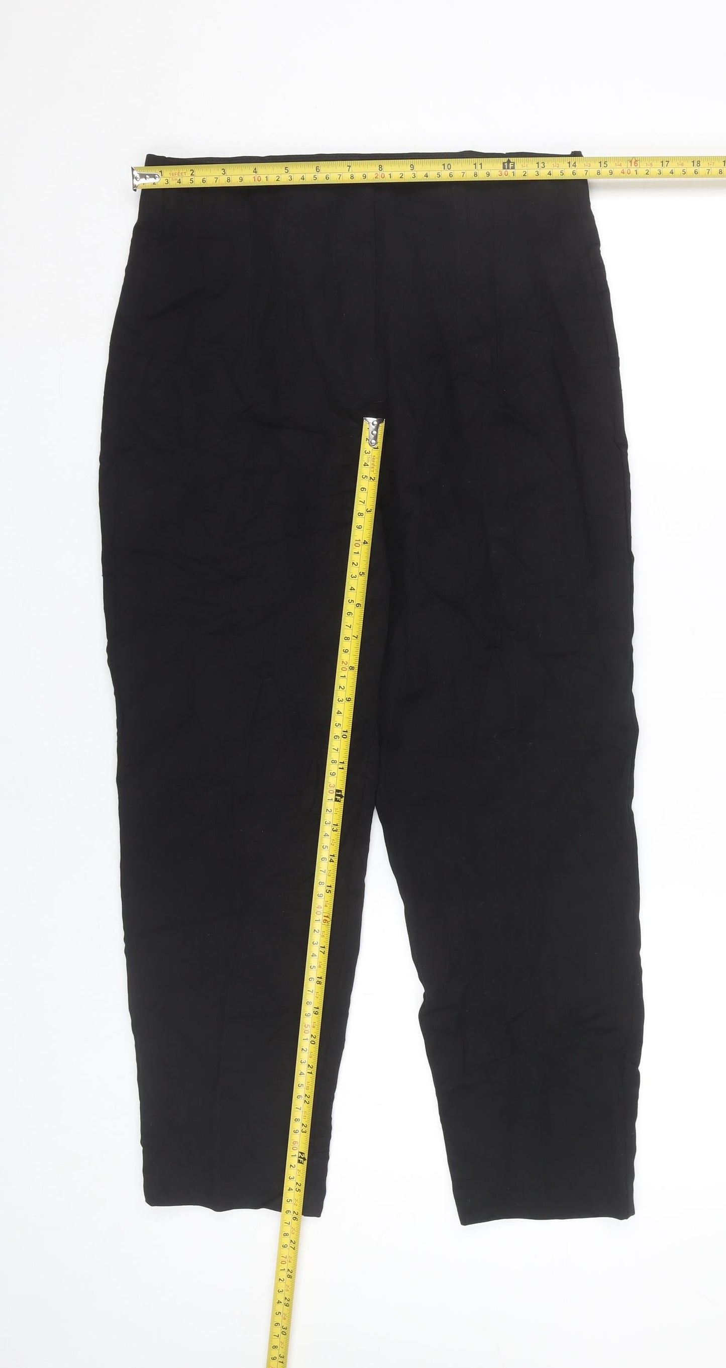 ET VOUS Women’s Black Ankle Trousers Size 10 Slim Fit Stretch