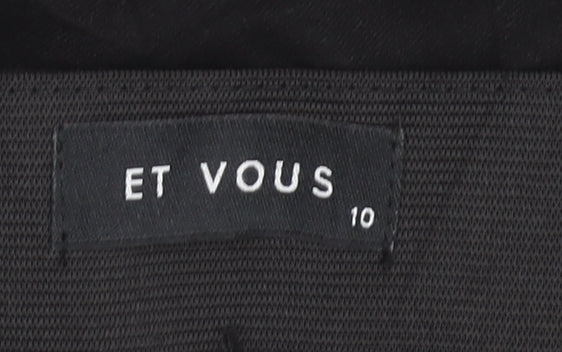 ET VOUS Women’s Black Ankle Trousers Size 10 Slim Fit Stretch