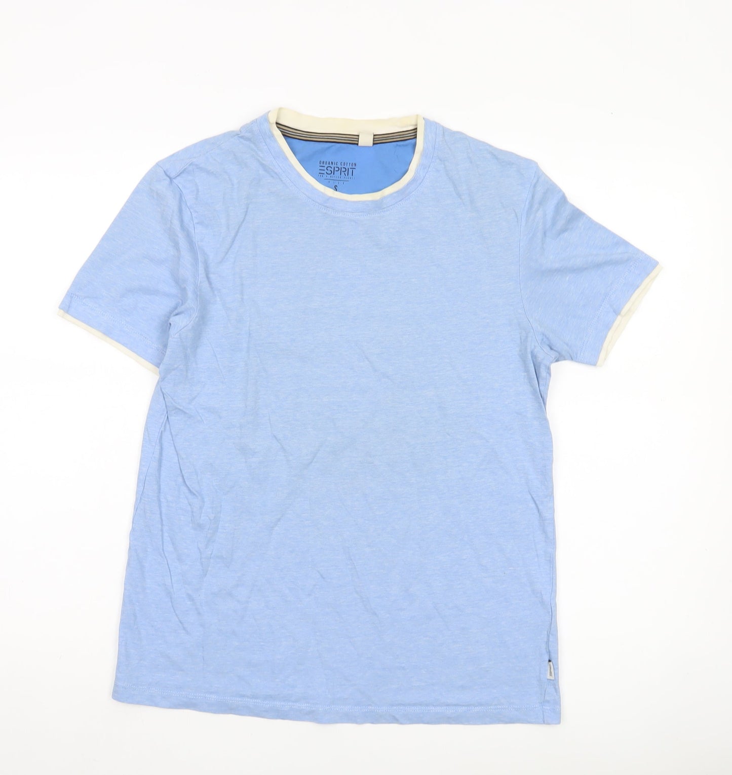 Esprit Men's Blue Short Sleeve Cotton Crew Neck T-Shirt Size S