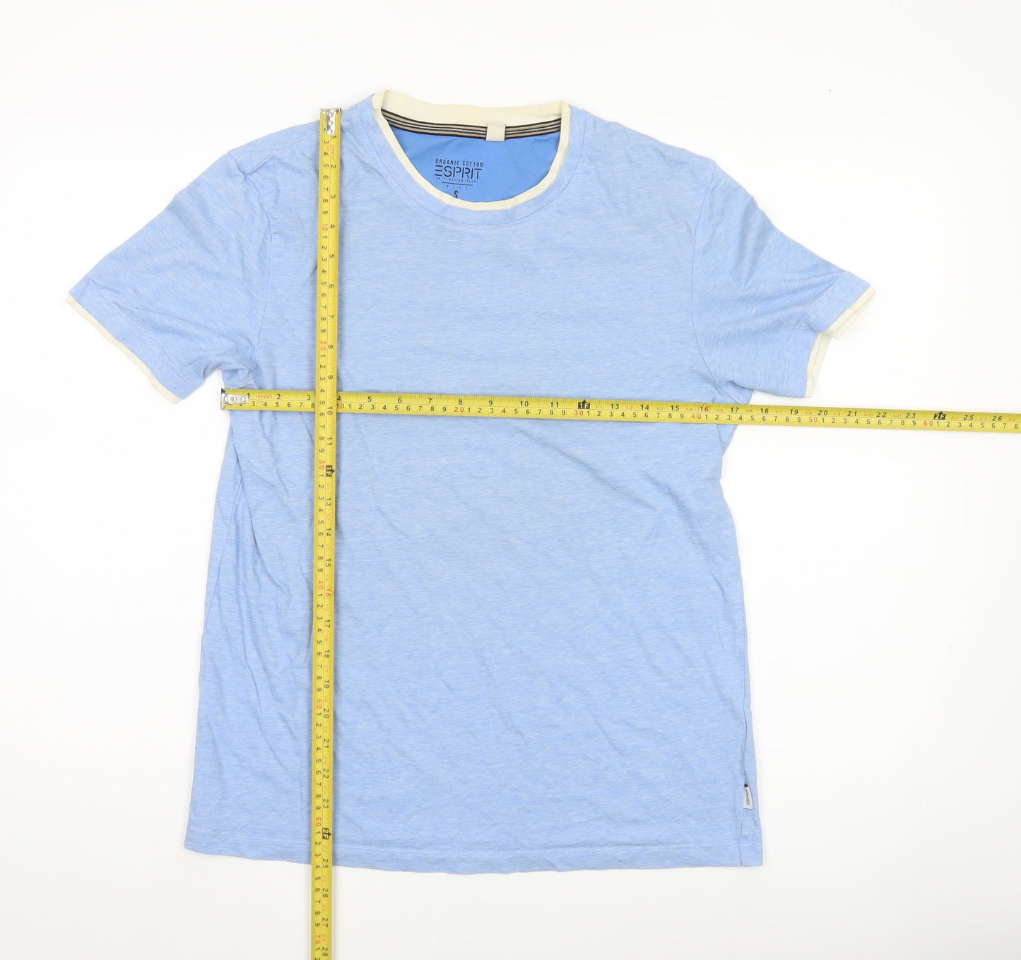 Esprit Men's Blue Short Sleeve Cotton Crew Neck T-Shirt Size S