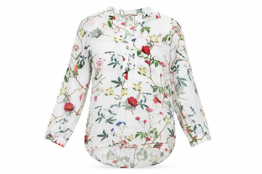 Zara Womens Woman Floral Viscose Blouse XS Multicoloured Long Sleeve