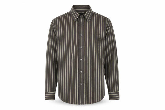 Marks & Spencer Autograph Men's Brown Striped Long Sleeve Shirt M