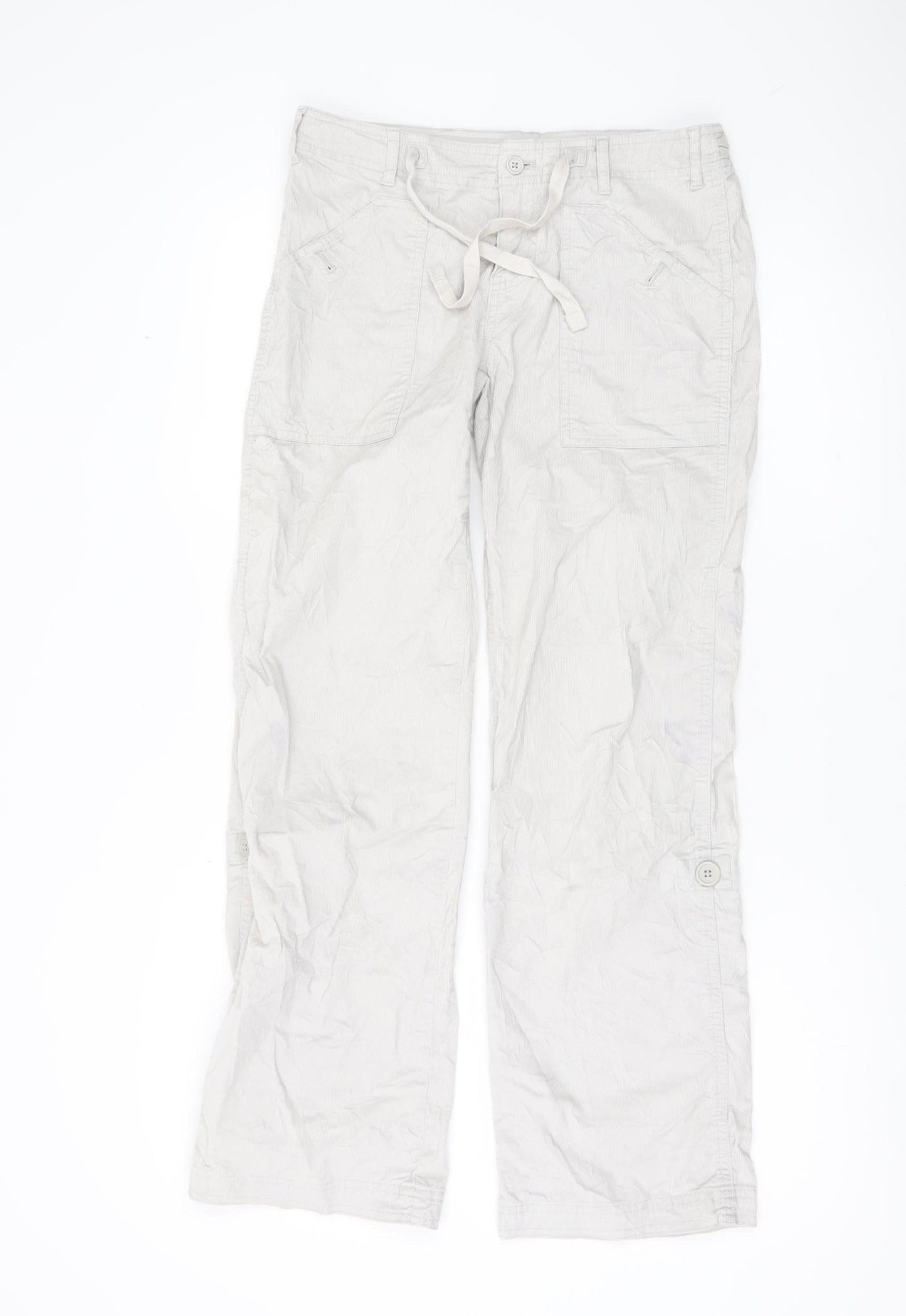 GAP Women’s Beige Cargo Straight Trousers Size 4 Cotton Blend