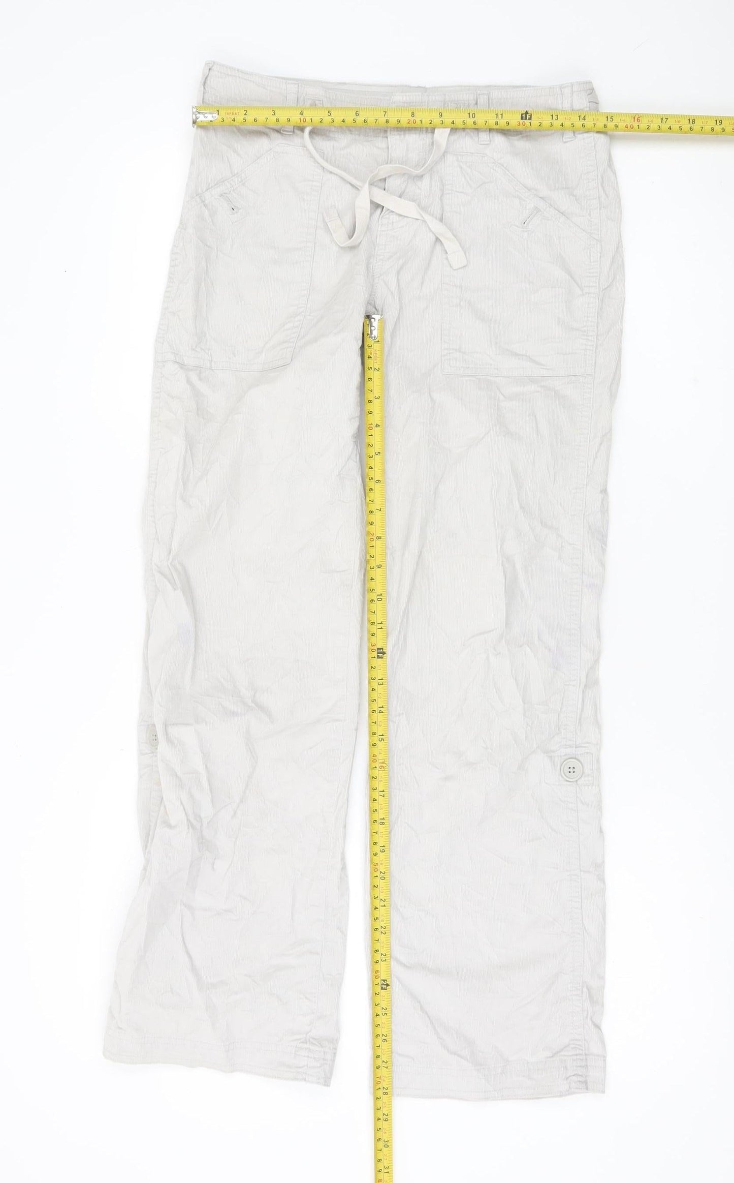 GAP Women’s Beige Cargo Straight Trousers Size 4 Cotton Blend