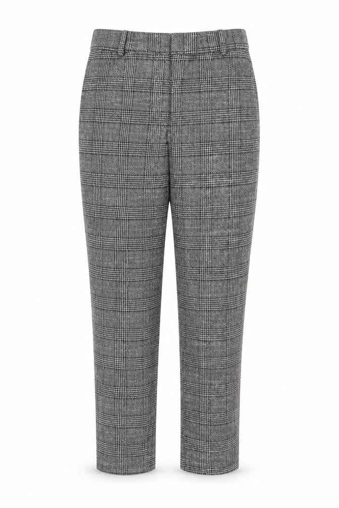 H&M Women’s Grey Check Trousers Size 10 Regular Stretch Workwear