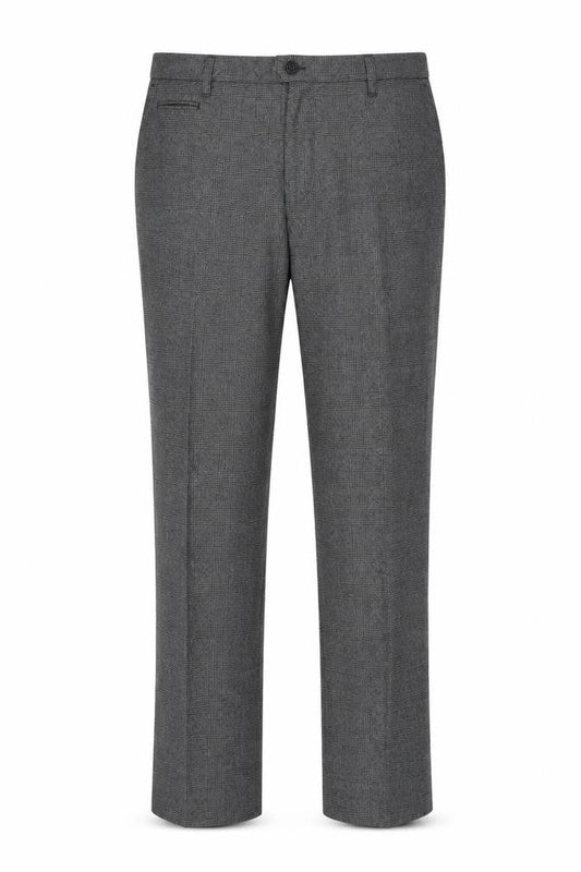 Next Men Grey Check Dress Pants 36R Straight Leg Formal Trousers