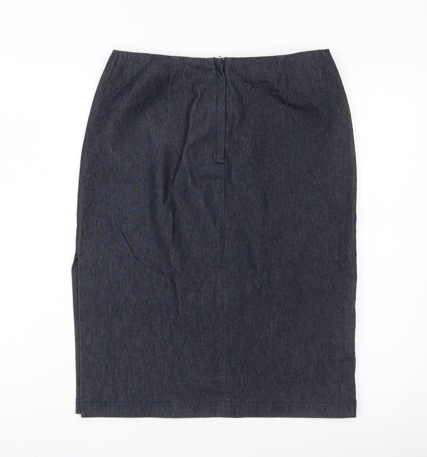 Topshop Women Black Size 12 High Rise Stretch Pencil Skirt