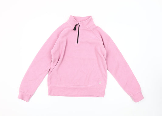 Glacier Point Girls Pink Fleece Sweatshirt 12-13Y 1/4 Zip High Neck Pullover