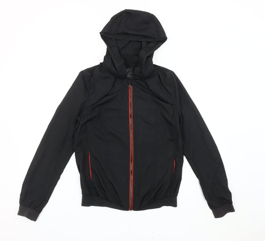 Zara Women’s Black Hooded Windbreaker Jacket Size 8 Casual Travel