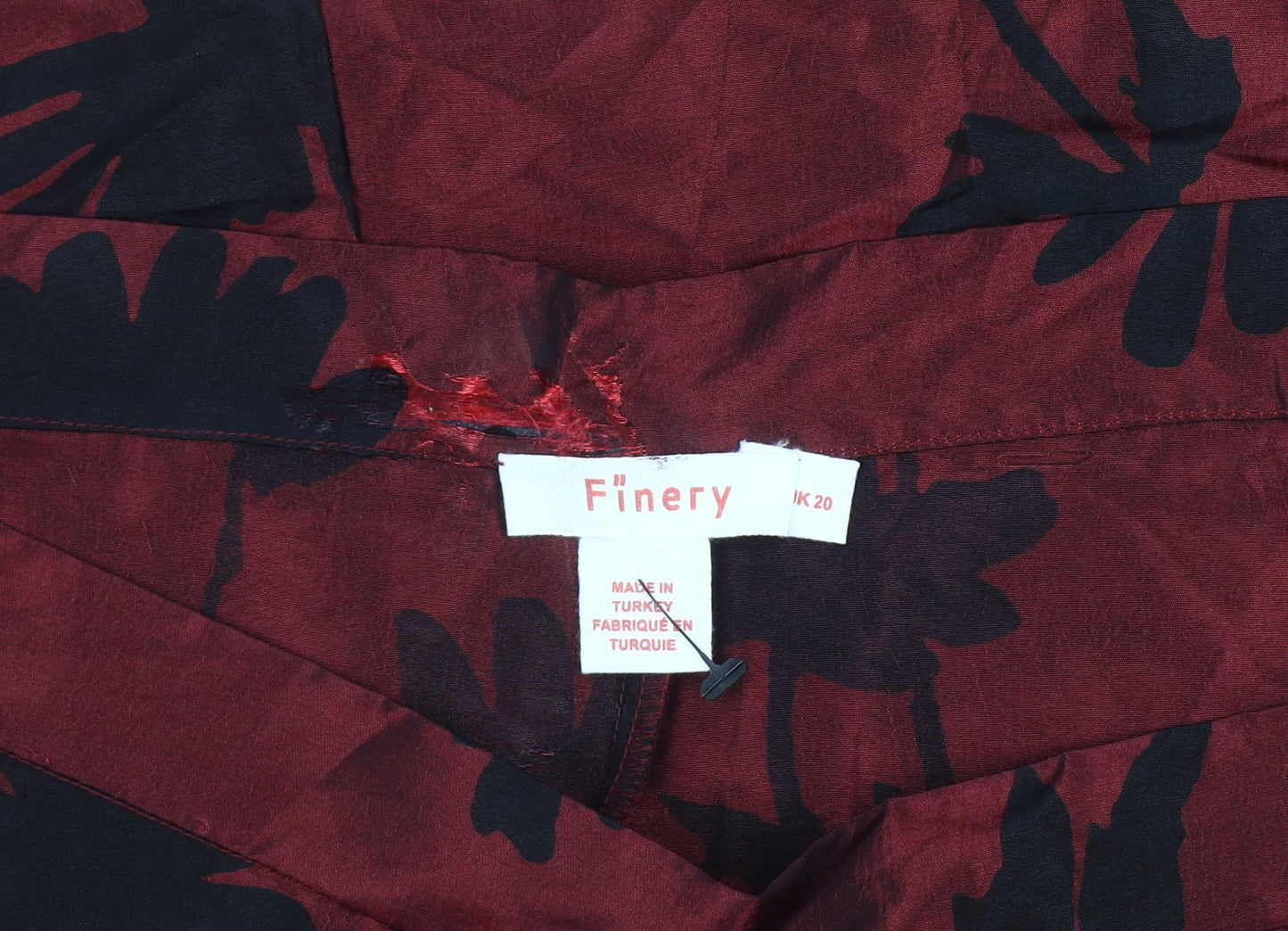 Finery Women’s Red Black Floral Midi Pencil Skirt Size 20