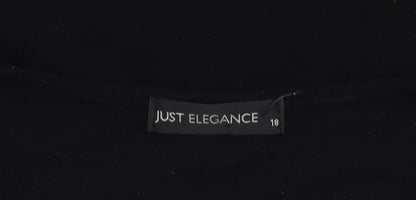 Just Elegance Womens Black Grey Purple Jumper Size 18 V-Neck Pullover