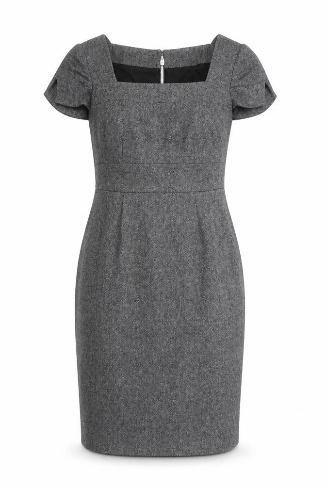 Linea Women’s Grey Herringbone Sheath Dress Size 8 Workwear
