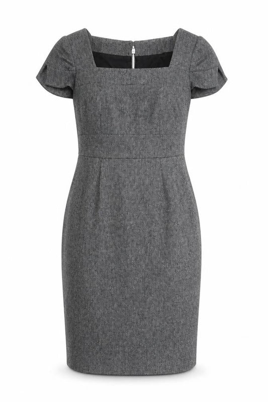 Linea Women’s Grey Herringbone Sheath Dress Size 8 Workwear