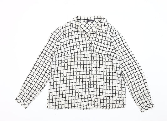 Marks and Spencer Women’s White Black Check Blouse Size 12