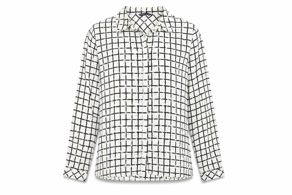 Marks & Spencer Women’s White Black Check Blouse Size 12