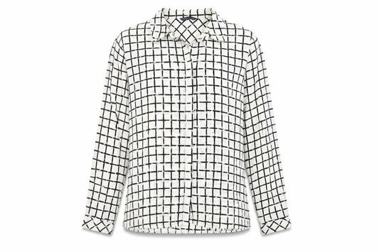 Marks and Spencer Women’s White Black Check Blouse Size 12