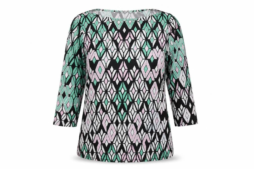 Market & Spruce Womens Multicoloured Geometric Tunic Top M