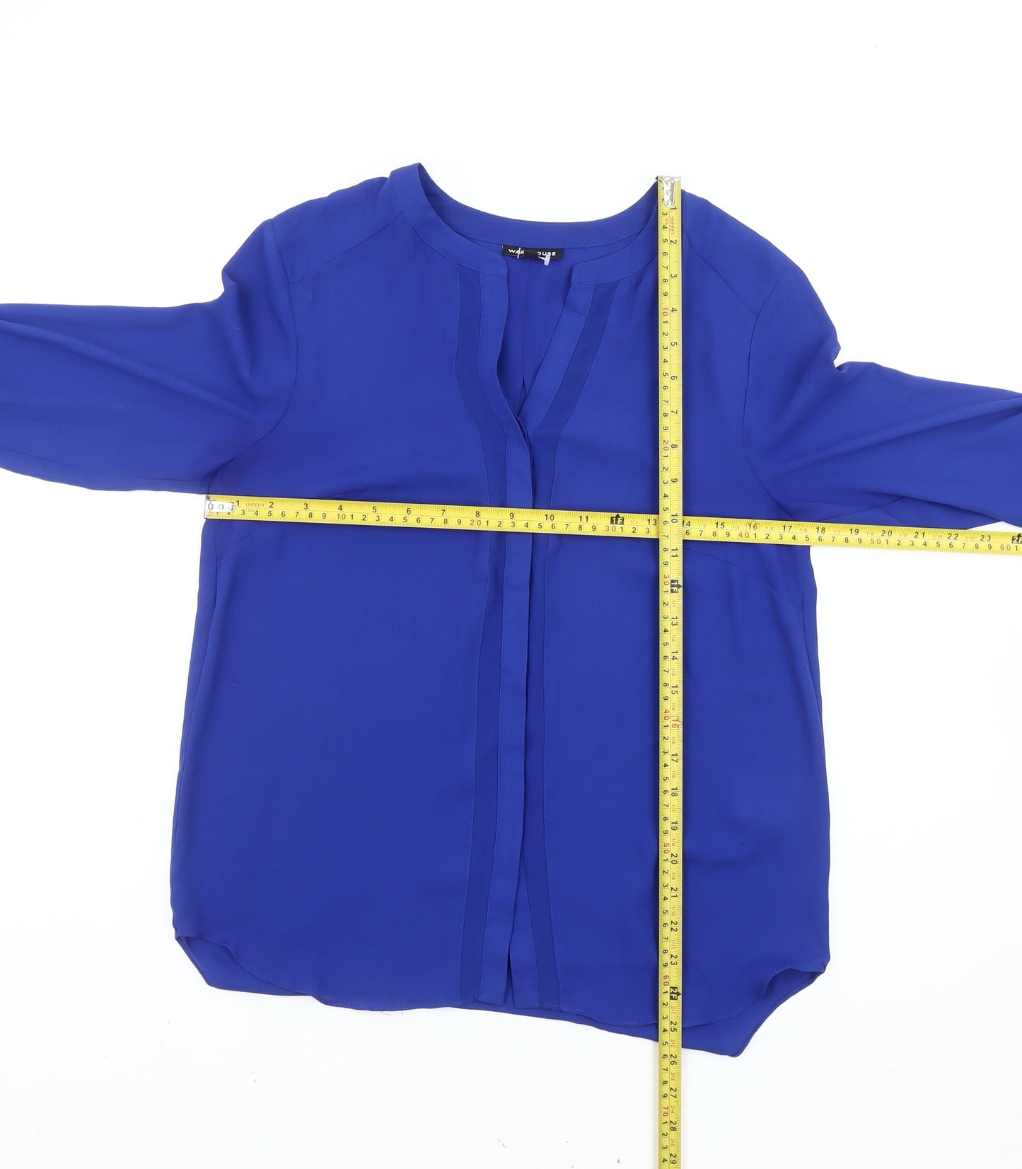 Warehouse Women’s Blue Size 10 V-Neck Chiffon Blouse